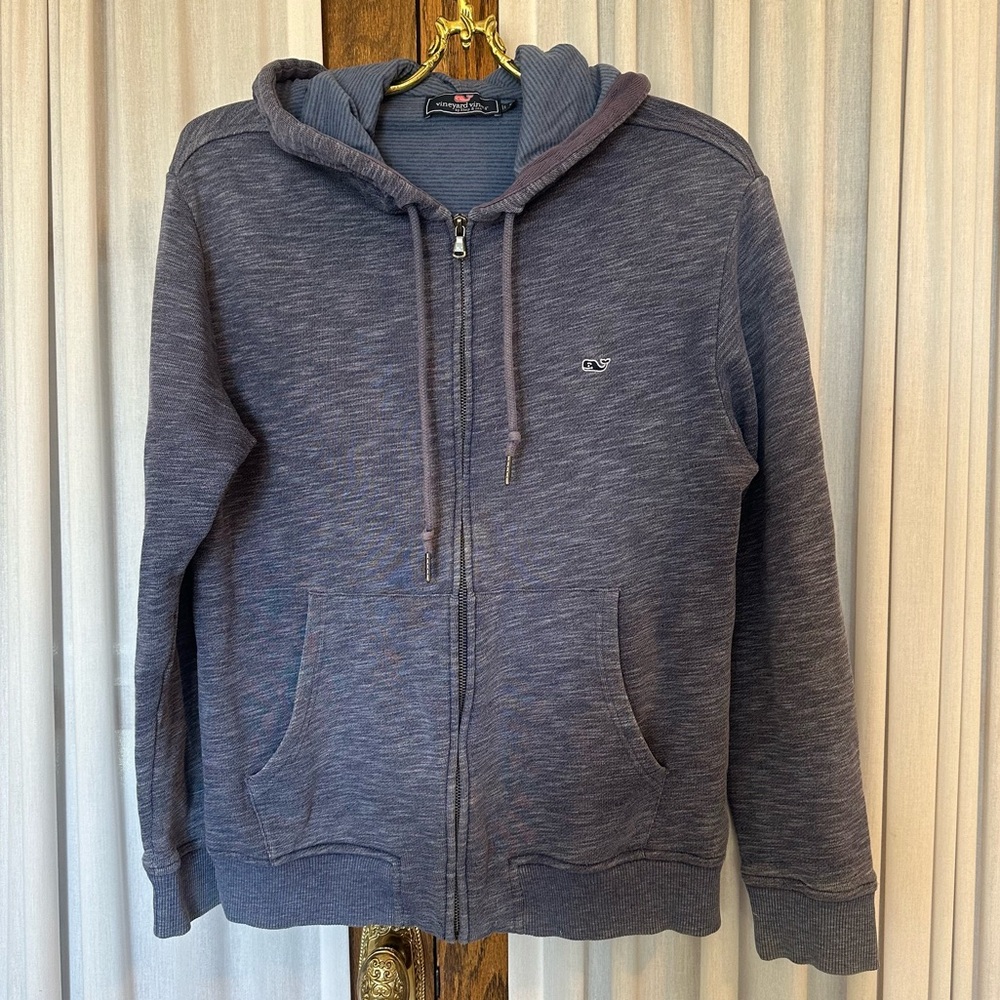 Vineyard Vines Heather Blue Full Zip Hoodie Sweatshirt